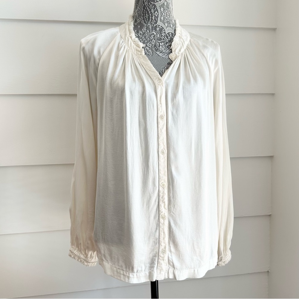 Raquel Allegra Long Sleeve Blouse size 2 Rayon Bohemian Top